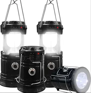 4-Pack Collapsible Solar LED Camping Lanterns Portable Waterproof Emergency Lights with USB Charging for Hurricane Hiking Power Outages Night Fishing & Outdoor Survival