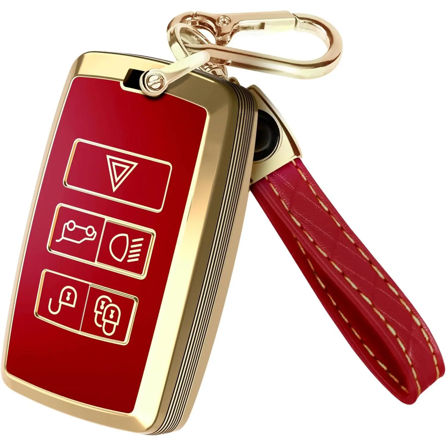 TPU Material Car Key Fob Cover with Keychain - Car Interior Accessory, Compatible with Range Rover, Land Rover Sport, Evoque, Jaguar XE, XJ, XF, Other Models, Includes Manufacturer Warranty