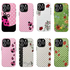 Chic Stripe Ladybug Phone Case, Gorgeous & Stylish Phone Case For Girl iphone 14 promax