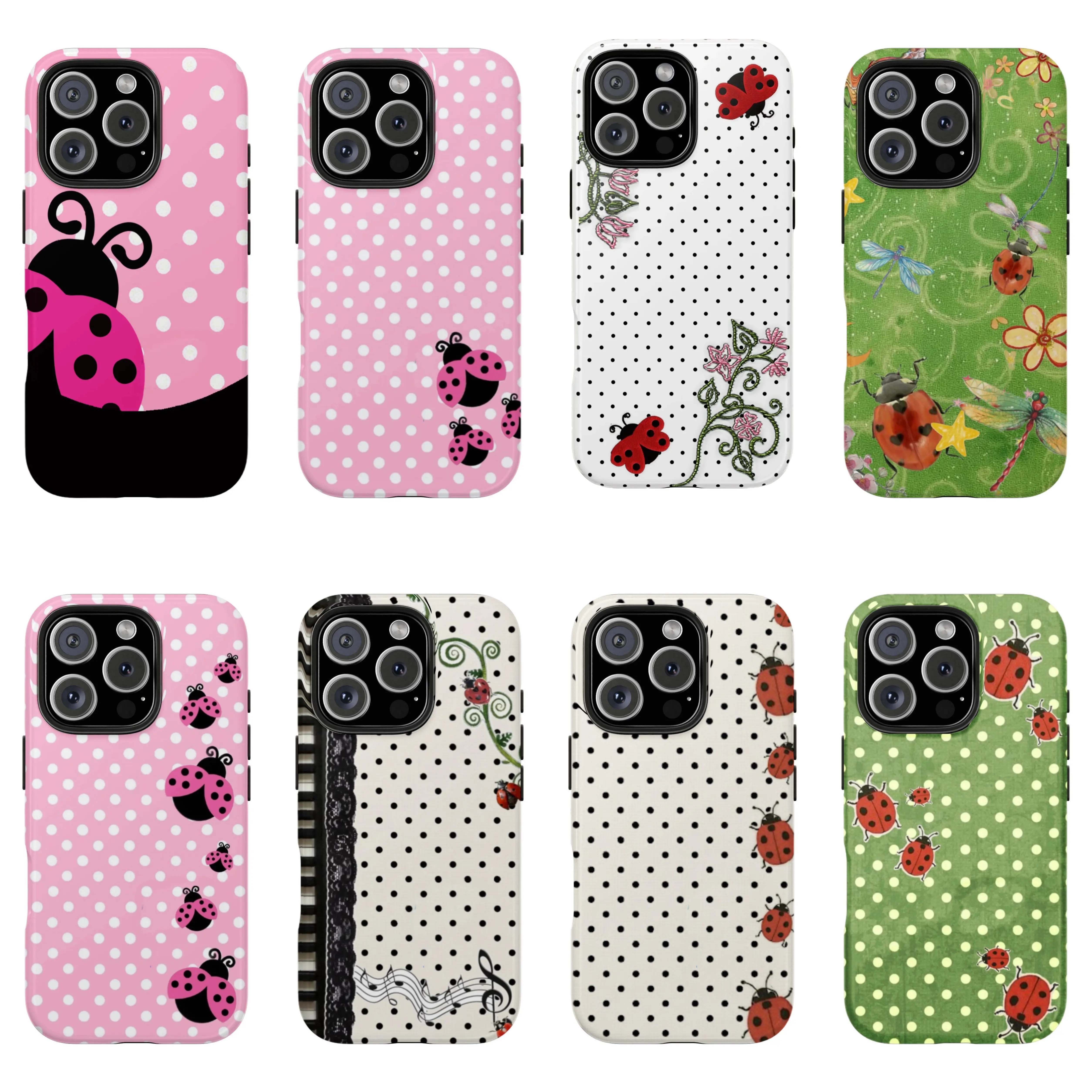 Chic Stripe Ladybug Phone Case, Gorgeous & Stylish Phone Case forGirl iphone 14 promax for iPhone17 Case