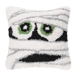C&F Home 8" x 8" Mummy Face Hooked Petite Pillow