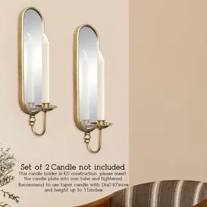 Set of 2 Wall-Mounted Candle Holders, Vintage Decorative Candlesticks for Weddings & Festivals, Elegant Home Decoration Accessories, Vintage Candle Stand, Interior Decoration Accessories