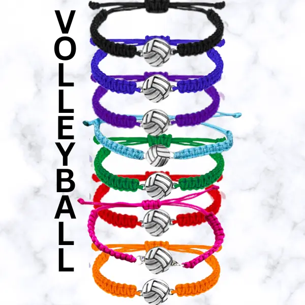Sportybella Volleyball Adjustable Bracelets- Volleyball Jewelry- Pick Color
