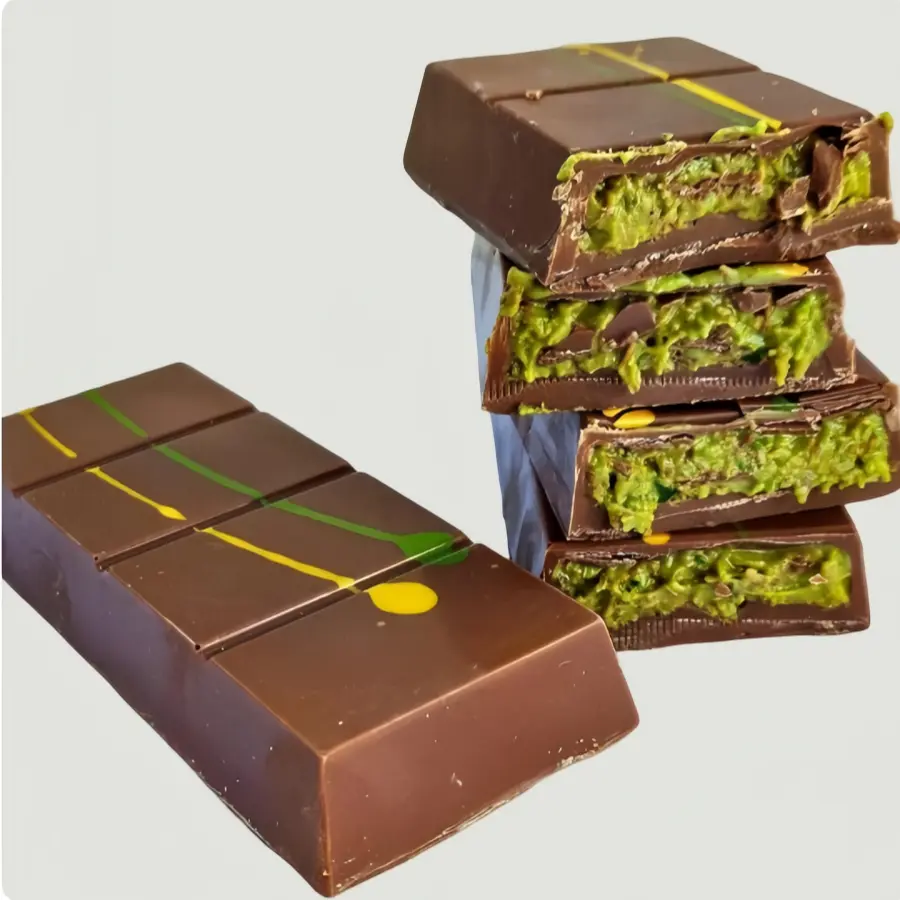 Dubai Chocolate Bar Pistachio,Viral Knafeh Chocolate Bar with Pistachio Cream and Kataifi,Handmade Luxury Dubai Chocolatee,Candy with Shredded Phyllo Dough Dessert Snack