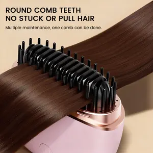 Mini Portable Cordless Hair Straightener in Pink, Smooths Hair, Shiny Hair, Safe and Gentle on Scalp, Type-C Rechargeable, Portable, Ideal for Christmas Gift
