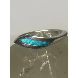 Turquoise chips size 4.75 ring slender stacker southwest women girls