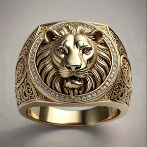 A slightly zircon Lion King ring for men and women
