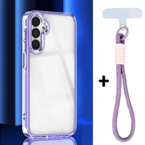 Phone Case For Samsung A37 A57 A07 A17 A06 A36 A56 A16 A26 A15 A25 A35 A55 A14 A54 A34 5G Clear Hard Protective Acrylic Protector Cover With Straps Accessories