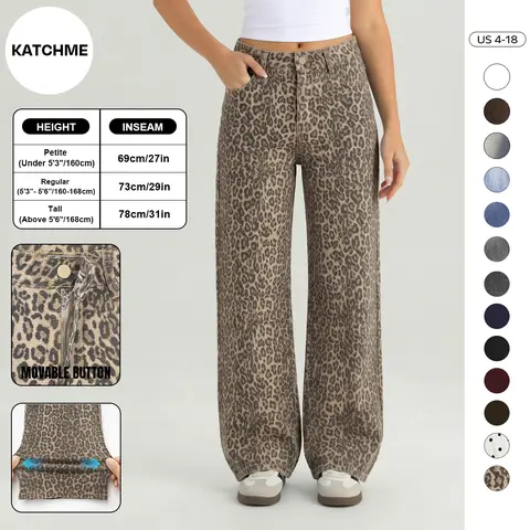 Katch Me Chic Women's Versatile High Waist Durable Denim Wide Leg Jeans, Multi-Pocket Stretchy Soft Pants, Wrinkle-Resistant Relaxed Fit Denim Trousers, Casual Chic Streetwear #TikTokMadeMeBuyIt #DenimJeans #WideLegPants