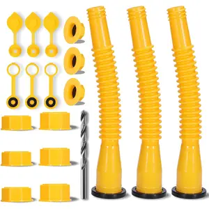 Gas Can Spout Replacement, 3-Pack Yellow Flexible Fuel Pour Nozzles, Upgraded Gas Can Nozzle for 1/2/5/10 Gallon Gas Cans