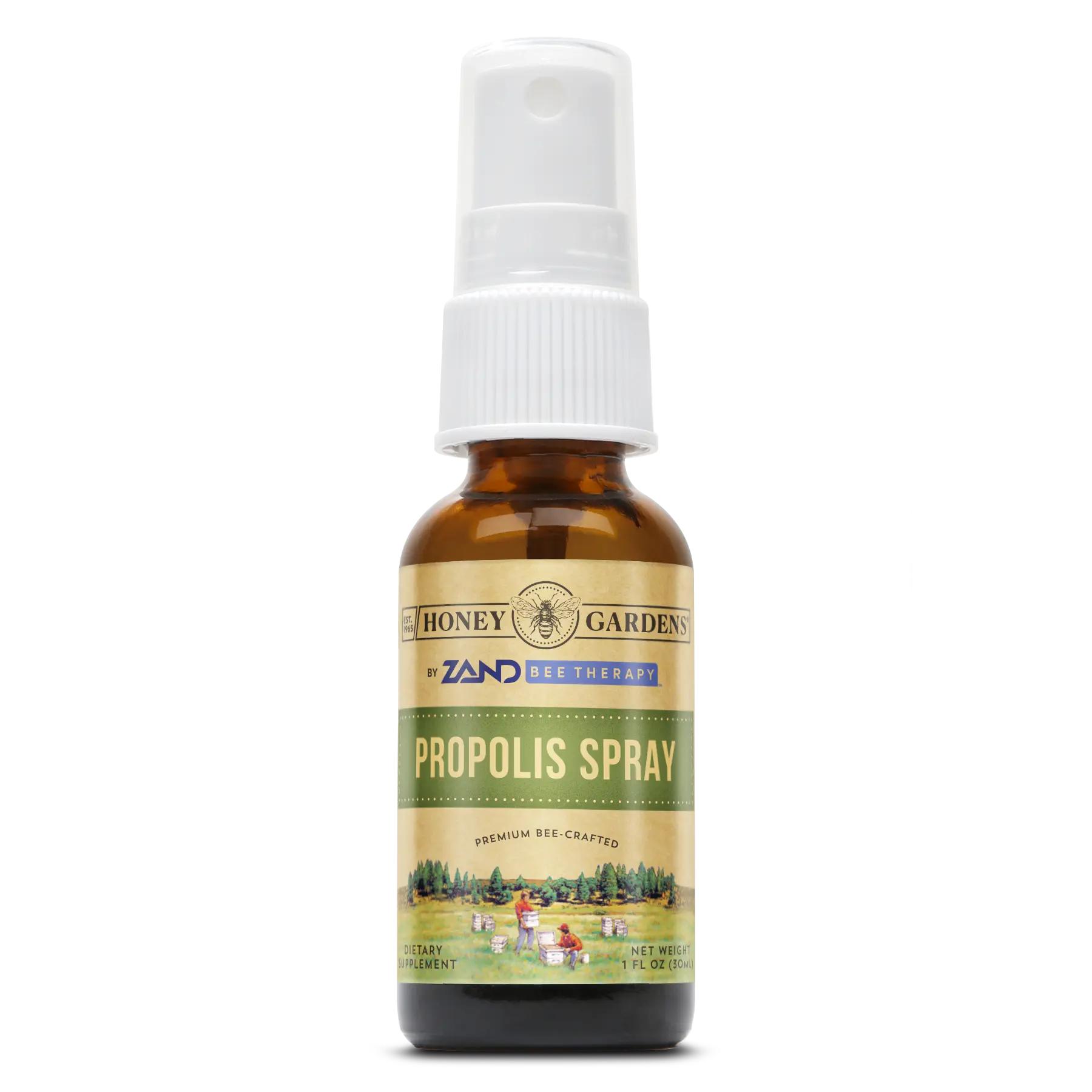 ZAND Bee Propolis Throat Spray with Raw Honey Licorice Root & Usnea Lichen for Apitherapy Healthcare Dietary Supplement