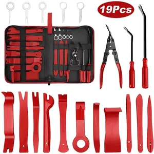 19-Piece Automotive Car Interior Disassembly Tool Set - Trim Panel Pry Remover, Fastener Remover for Door Panels, Radio, Stereo, Audio Dashboard Connector Repair, Father's Day Gift, Automotive Tools
