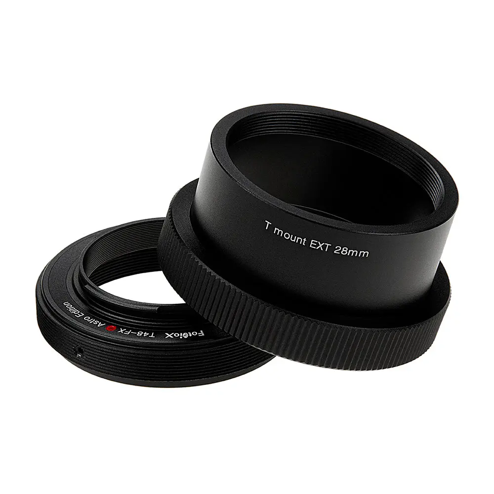 Fotodiox Chrome Brass Metal Lens Adapter Astro Edition - 48x0.75mm T-Mount Wide Field Telescope to Fuji X-Series Mirrorless Camera Adapter with Precision-Fit Extension Tube for Astro Photographers, 2-Year, Deep Space Astro-Photography