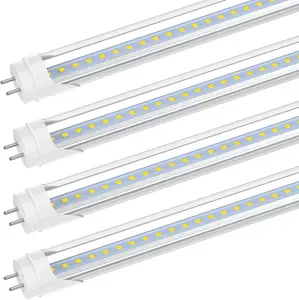 Romwish 2FT LED Tube Light, T8 T10 T12 Type B LED Light Bulb, 10W(24W Equiv.), 5000K Daylight, 1120LM, 24 Inch F20T12 Fluorescent Replacement, Remove Ballast, Double-Ended Power, Clear Cover, 4 Pack