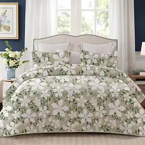 【blackfriday/cybermonday】Whale Flotilla Reversible Paisley Quilts, Lightweight Boho Printed Bedspreads Coverlets Quilt Bedding Set with 2 Pillow Shams for All Seasons