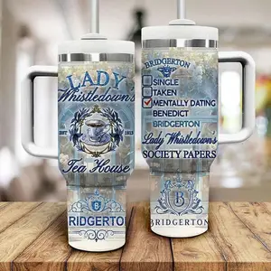 Bridgerton Inspired Stainless Steel Tumbler, Regency Era Romance Travel Mug, Lady Whistledown Cup, Gift for Bridgerton Lovers