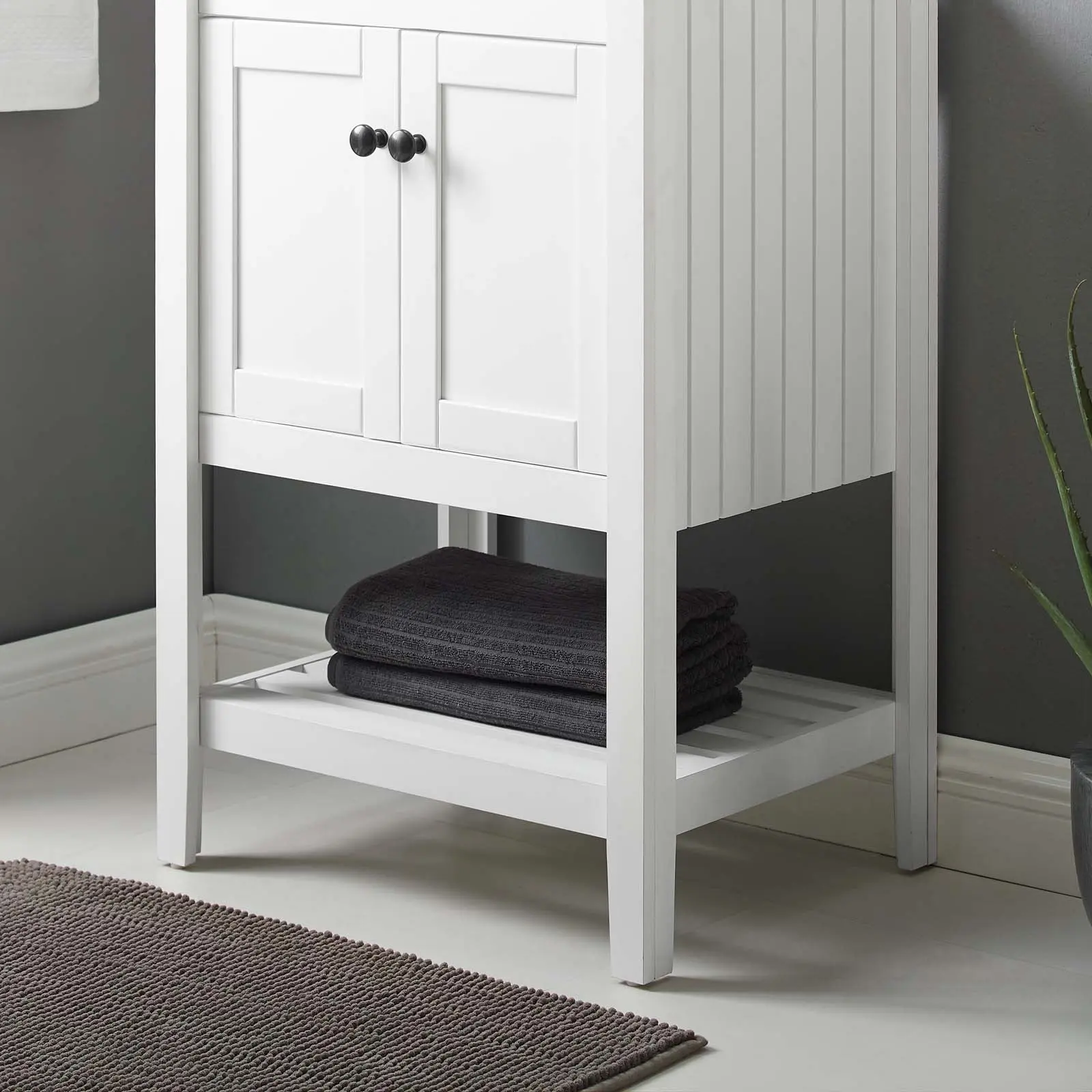 Modway Prestige 23" White Bathroom Vanity Cabinet, Wooden Storage Cabinet (Sink Basin Not Included), Bathroom Cabinet Organizer