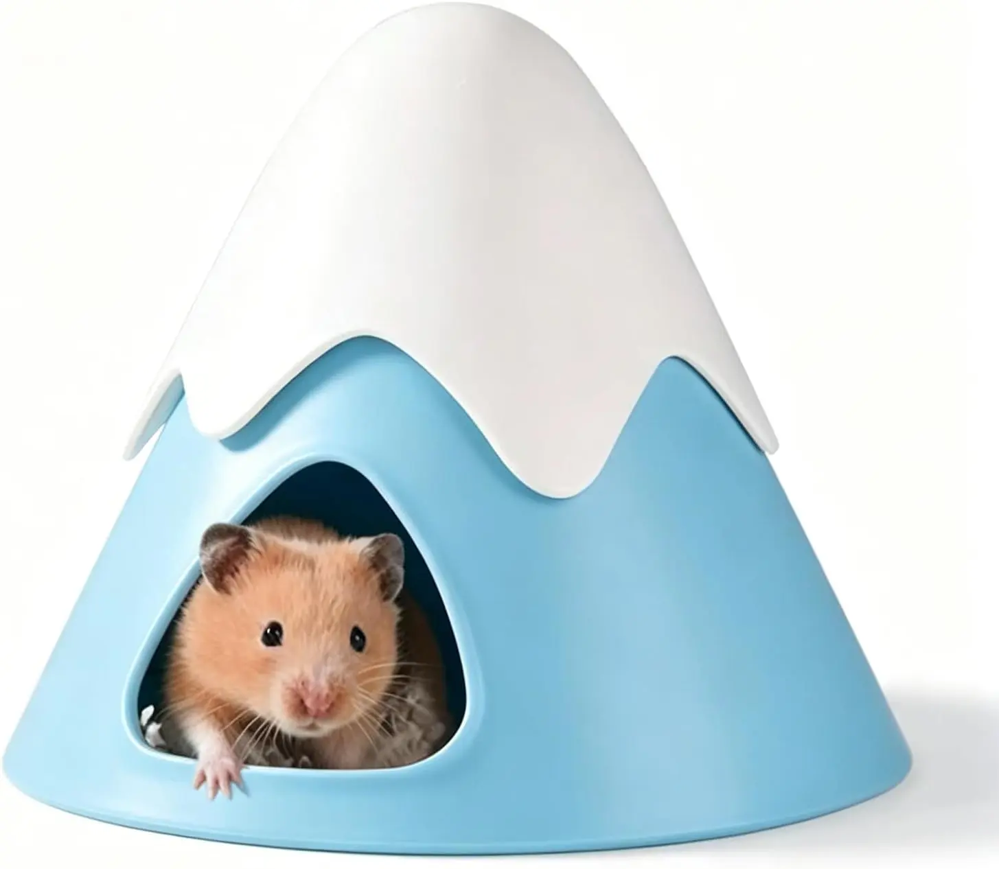 Hamster hideout, snow mountain-shaped hamster house, cute little animal habitat, suitable for Syrian hamsters, mice, chipmunks, and rats