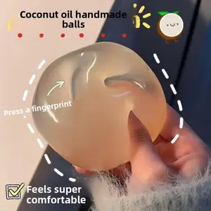 Slow-Expanding Coconut Oil Hand-Squeezed Ball, Stress Relief Fidget Toy, Round Malt Design, Anxiety & Focus Toy for Adults & Kids, Perfect Holiday & Cute Gift