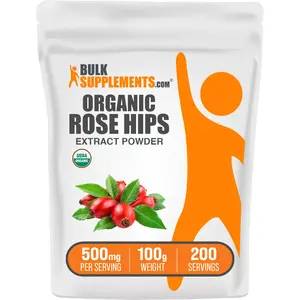 BulkSupplements Rosehip Extract Powder - Edible - Natural Antioxidants - Vitamin C - 100g-1kg - 500mg per Serving