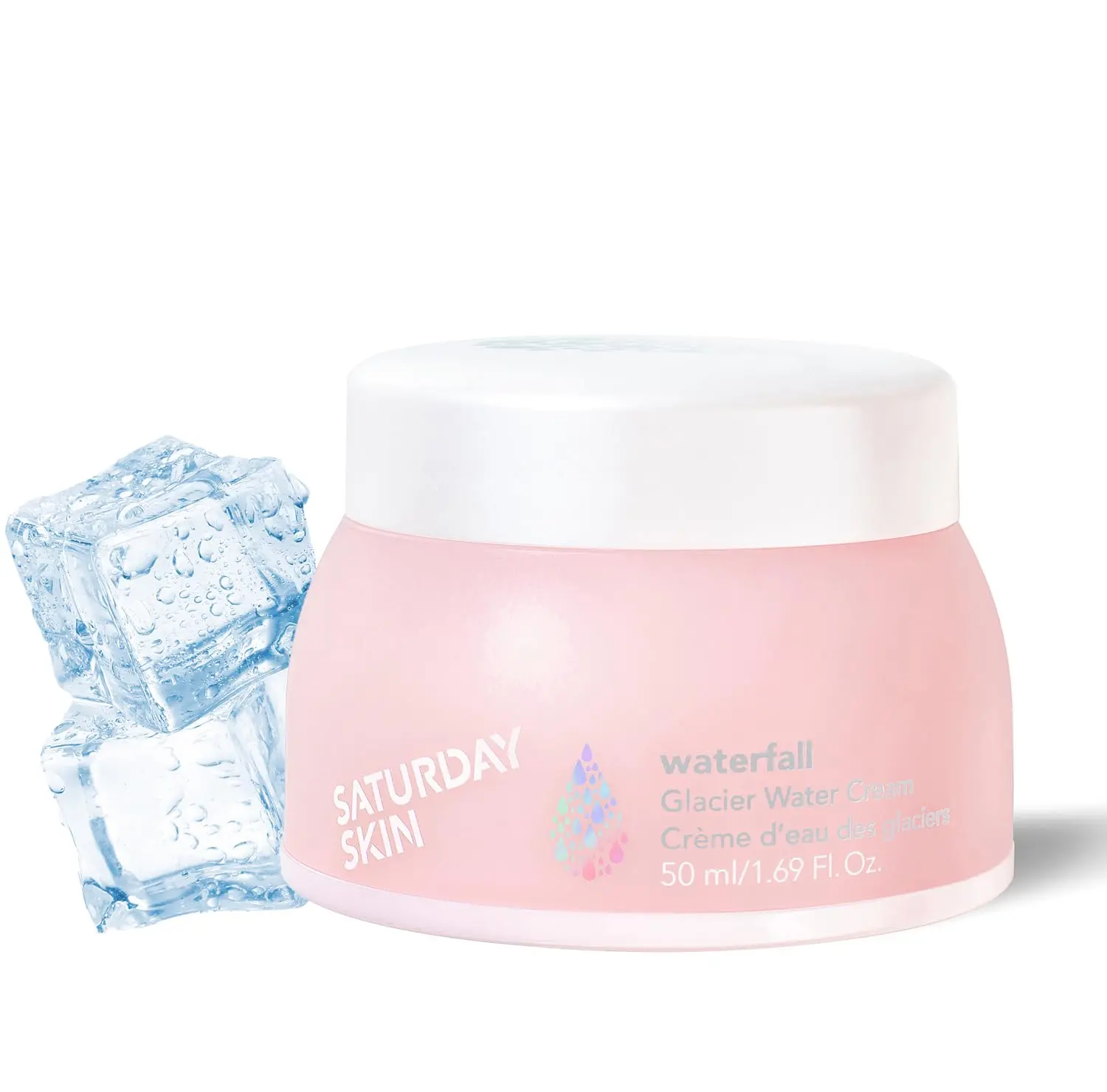 [Saturday Skin Official] Waterfall Glacier Water Cream Day & Night Hydrating Face Moisturizer Vegan Oil-Free Formula with 7 Peptide Mix for Soothing Hydration 50ml