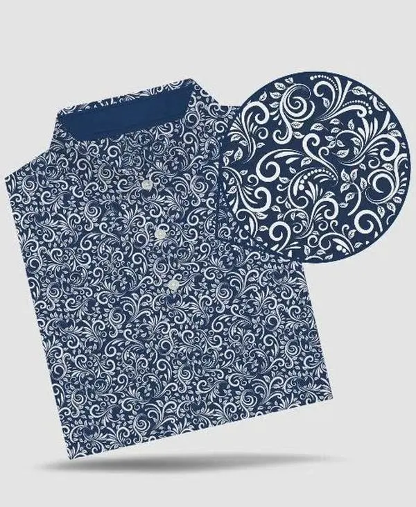 DEOLAX Brand - Paisley Polo - Navy, Polo 3D Golf, Style Polo 3D, Style Play Golf Shirt