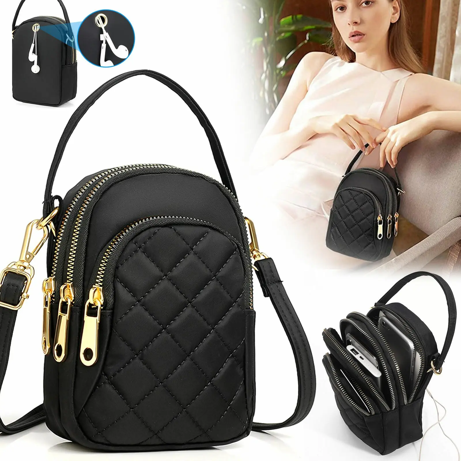 Small Cell Phone Bag Wallet Handbag Case Women Shoulder Purse Cross-body Pouch