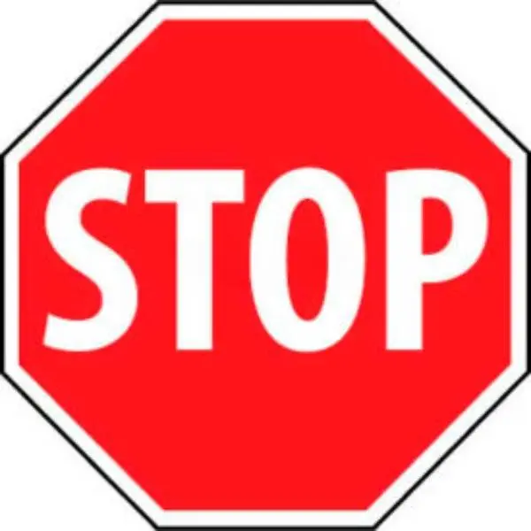 Accuform Manufacturing B974724 NMC TM34R Retro Plastic Reflective Traffic Stop Sign, 18x18 in, White & Red, for Office Stationery & Supplies, Labels