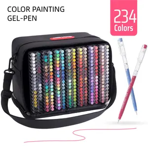 234 Colors Painting Gel Pen Set, Coloring Materials Set, Color System,252Pack Hand-Held Backpack,0.6mmNeedle Tip,Large Capacity Ink Pens,Art Supplies For Diary,Card,DIY,Coloring, Doodling