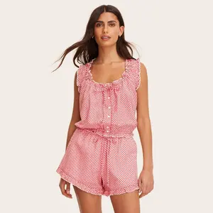Women's Shell Tank Top - Parke Red Gingham Check S