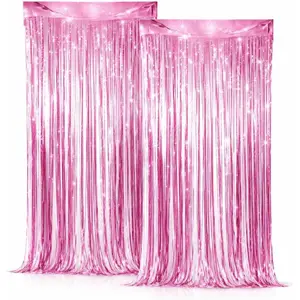 Tinsel Foil Curtain, 2 Pack - Party Decor 39 in x 78 in (3.2 ft x 6.4 ft) | Shimmering Door & Wall Decoration for Birthday, Wedding, Photo Booth & Event Decor