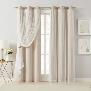 European Luxury Nordic Princess Style Double Layer Sheer Curtain, Elegant Bedroom Living Room Balcony Drapes, 1pc Cloth Window Covering, Home Textile, Home Decoration Curtain