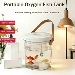 Smart Portable Aquarium - USB-C Mini Fish Tank with 7-Color LED & Filter. Keeps Betta Fish Happy. Perfect Gift for Kids, Beginners & Fishing! fish tank Outdoor Fishing & Kids Gift fishinggear fishtank aquarium Smart Small