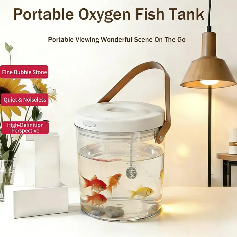 GZXIHTZ Round Acrylic Fish Breeding Isolation Box - USB-C Mini Betta Fish Quarantine Tank with 7-Color LED Lights, Filter, Fry Protection Nursery, Beginner & Kid-Friendly Desk-Size Aquarium, Crystal-Clear View Fishbowl (Pet Supplies)