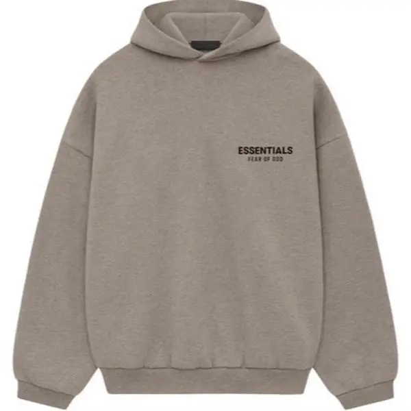 100% Authentic Men's Fear of God Essentials Classic Long-Sleeve Fleece Hoodie - FW24 Heather Dark Grey, Menswear, Brand Clothing, Men's Tops, Clothing, Casual Fashion, Note: Go Down 1 Size