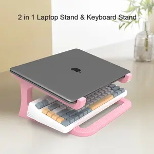 Multifunctional 3D Printed Keyboard Stand Laptop Stand, Dual Device Support for Study & Office, Adjustable Angle for Living Room Entertainment