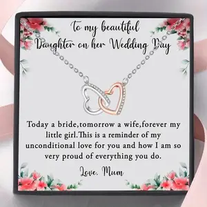 A Heartwarming Necklace in a Gift Box for Your Daughter, A Wedding Present from Mother to Daughter, This Special Keepsake Comes with a Gift Box, Conveying Wedding Wishes And Support for The Bride