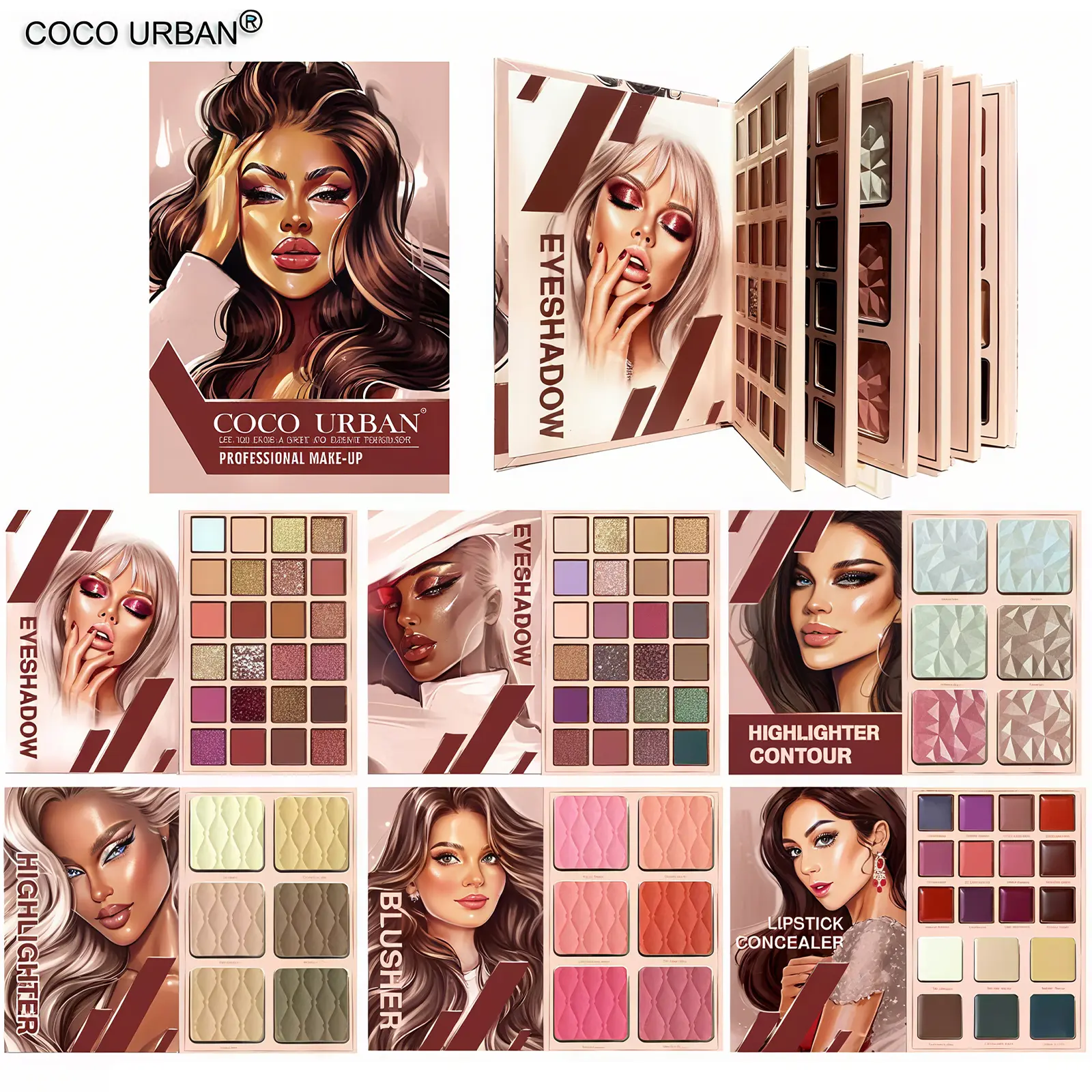 A plate of multi-color eye shadow=flash+matte+fine flash! Smooth texture without smudging powder, unlock 100 types of eye makeup in one plate! Super versatile, after painting, you can immediately have the same charming eye makeup as the girl group!