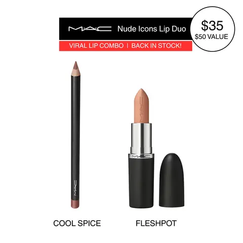 MAC Nude Icons Lip Duo - Lip Pencil + M·A·Cximal Sleek Satin Lipstick