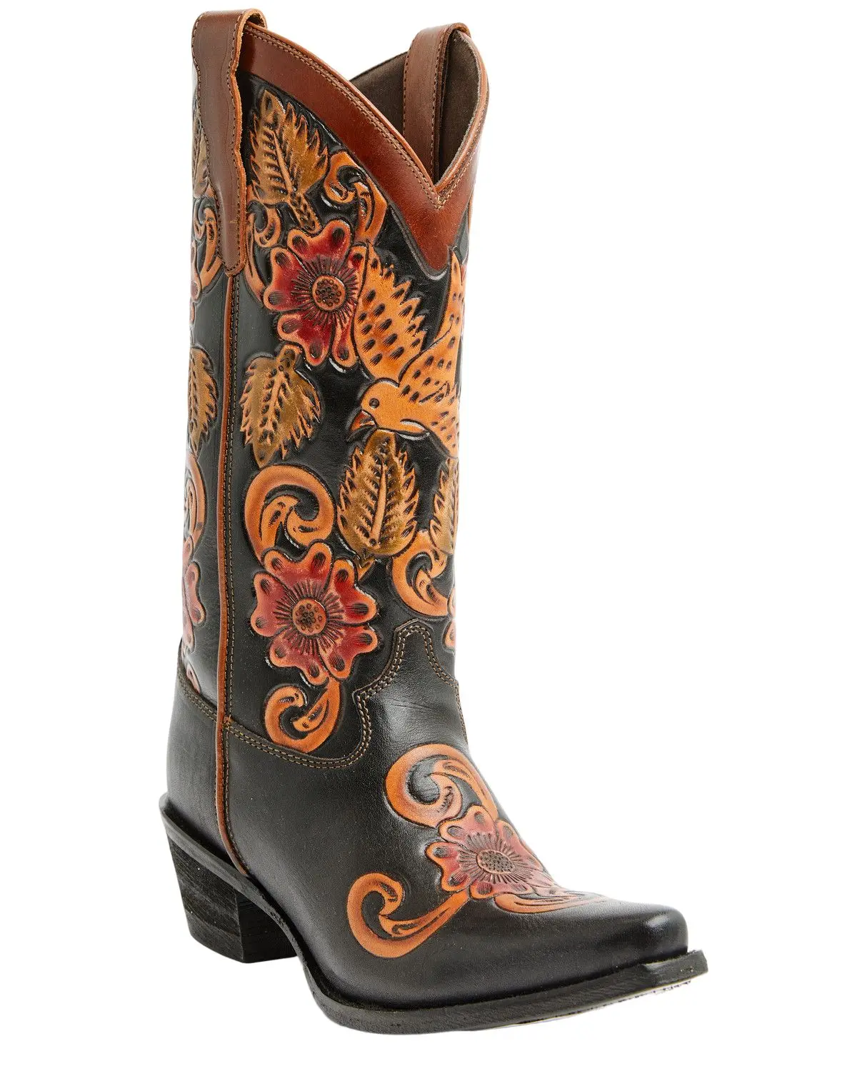 Shyanne Women's Women'S Aleena Tooled Floral Western Boot Snip Toe - Bb-03