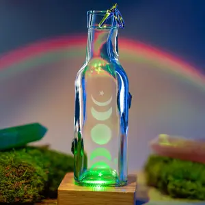 Moon Phase Glass Incense Bottle Burner by AmaZen Glass Co