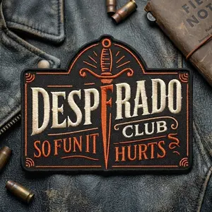Embroidered The Desperado Club Patch, Dungeon Crawler Carl Inspired Patch, Donut Mongo Iron On/Sew On Patch, Fantasy Bookish Gift
