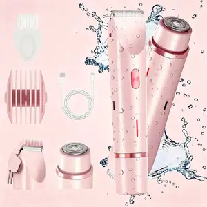 Bikini Trimmer for Women, Electric Shaver and Razor Rechargeable 2-in-1 Body and Facial Epilator, Dual Heads for Painless Trimming of Pubic Hair, Face, Underarms and Legs, IPX7 Waterproof. Christmas Gift New Year Gift Shaving Grooming