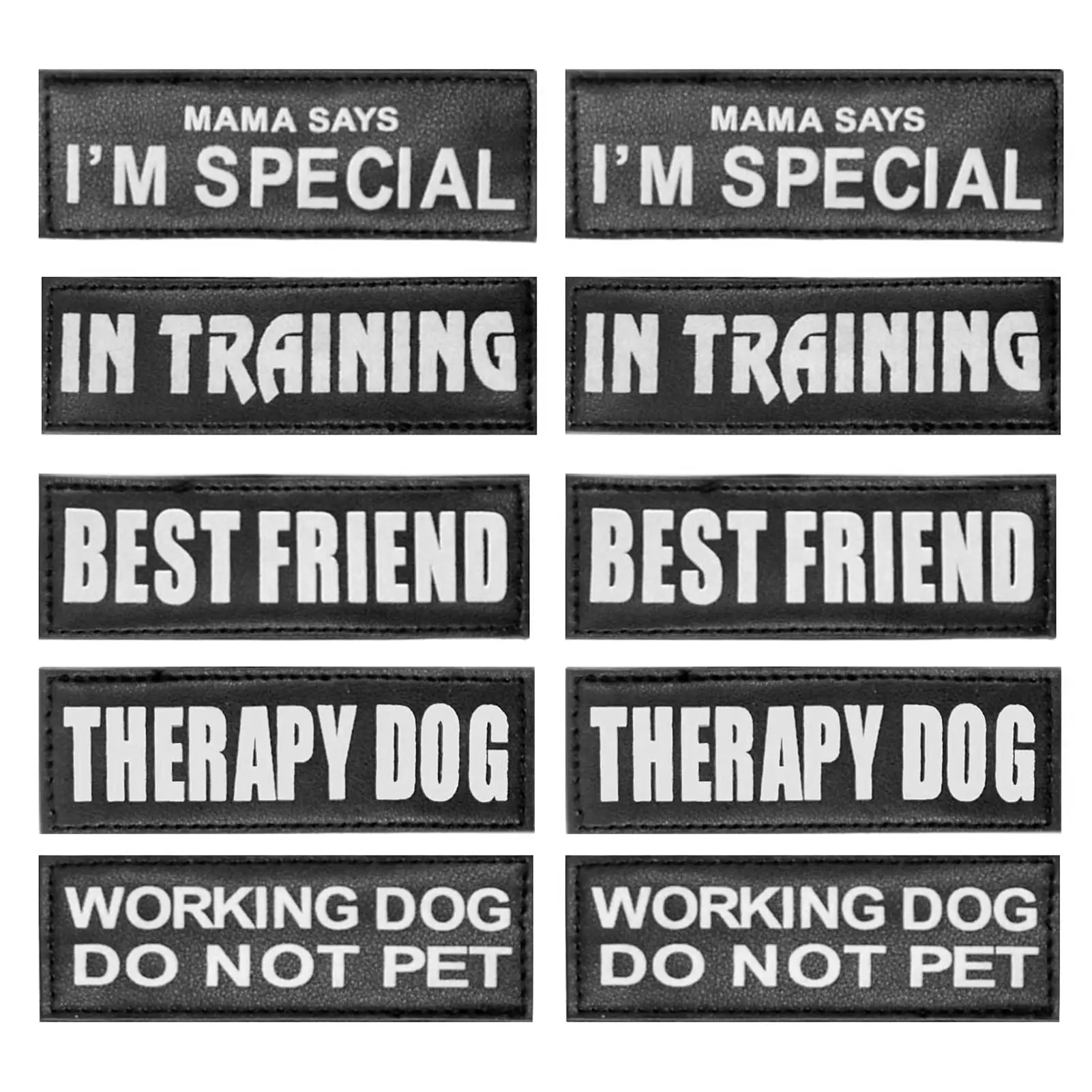 Service Dog Patch 10 Pieces, Dog Vest Patches Service Dog in Training Patches, Reflective and Removable Dog Harness Patches for Service Dog Vest
