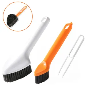 Cleaning Scrub Brush Set 3 in 1, Triangular Scrub Brushes for cleaning with clip,Detachable Cleaning Brush for Shower Wall Corner, Bathroom Scrubber Brush Cleaning Tools, Bathtub Scrubber Cleaner Brush,Tub Cleaning Supplies for Kitchen Sink Toilet