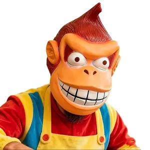 Funny Angry Latex Gorilla Monkey Mask - Cartoon-Style Adult Halloween Cosplay Prop, Festive Party Accessory, Graduation Gift, Boyfriend Birthday Gift, Accessories