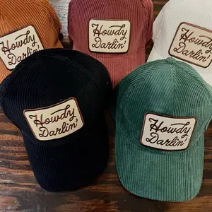 Howdy Darlin' Embroidery Patch Corduroy Cap
