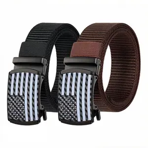 Men's belt; adjustable ratchet nylon tactical belt; suitable for men's casual wear, jeans, golf, and work settings; tailored fit