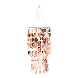 18" Rose Gold Reflective Hanging Chandelier