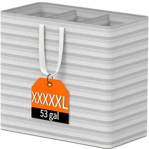 200L Luxury-inspired Large Capacity Lightweight Fabric Folding Storage Basket Trending Bedroom Laundry Hamper